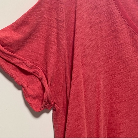 T.La ANTHROPOLOGIE Classic CORAL SHORT SLEEVE LACE-UP SWING TEE TOP - Picture 8 of 12